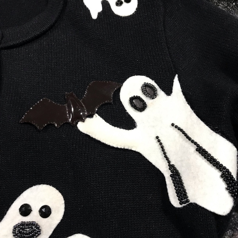 Vintage Michael Simon Halloween Ghosts Cardigan Sweater ~ Women’s Small - Picture 5 of 11